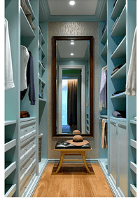 Параллельная гардеробная комната с большим зеркалом Туркестан